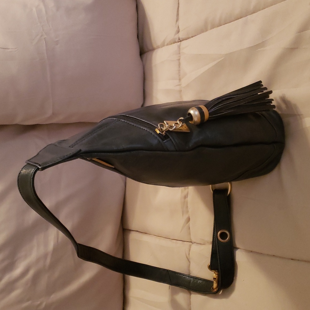 Tignanello Sling Leather Bag Dark Navy - Picture 4 of 8